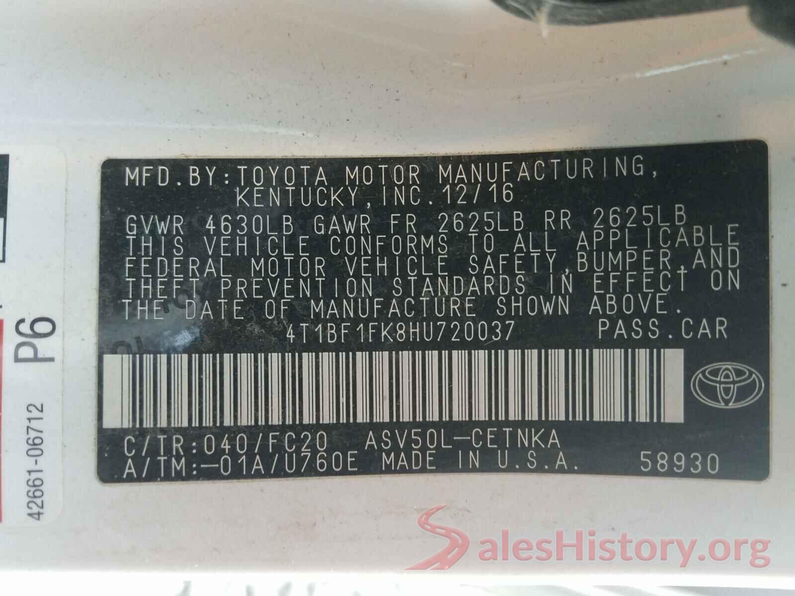 4T1BF1FK8HU720037 2017 TOYOTA CAMRY