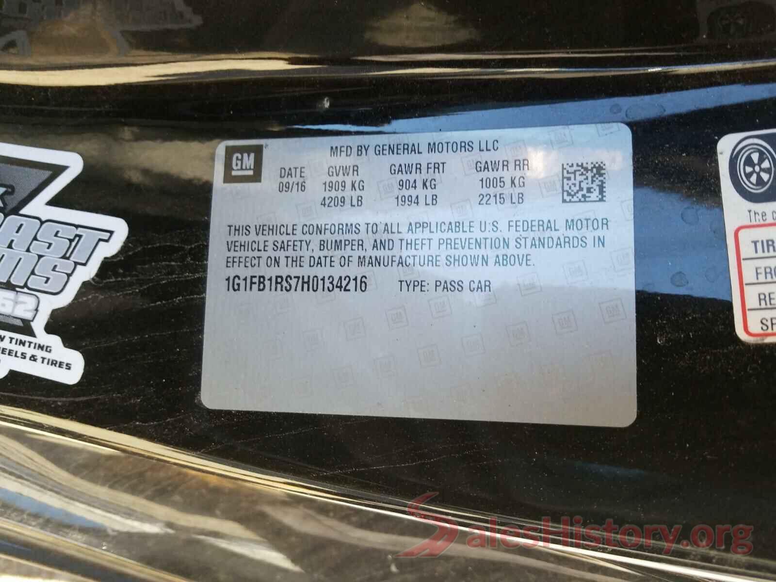 1G1FB1RS7H0134216 2017 CHEVROLET CAMARO