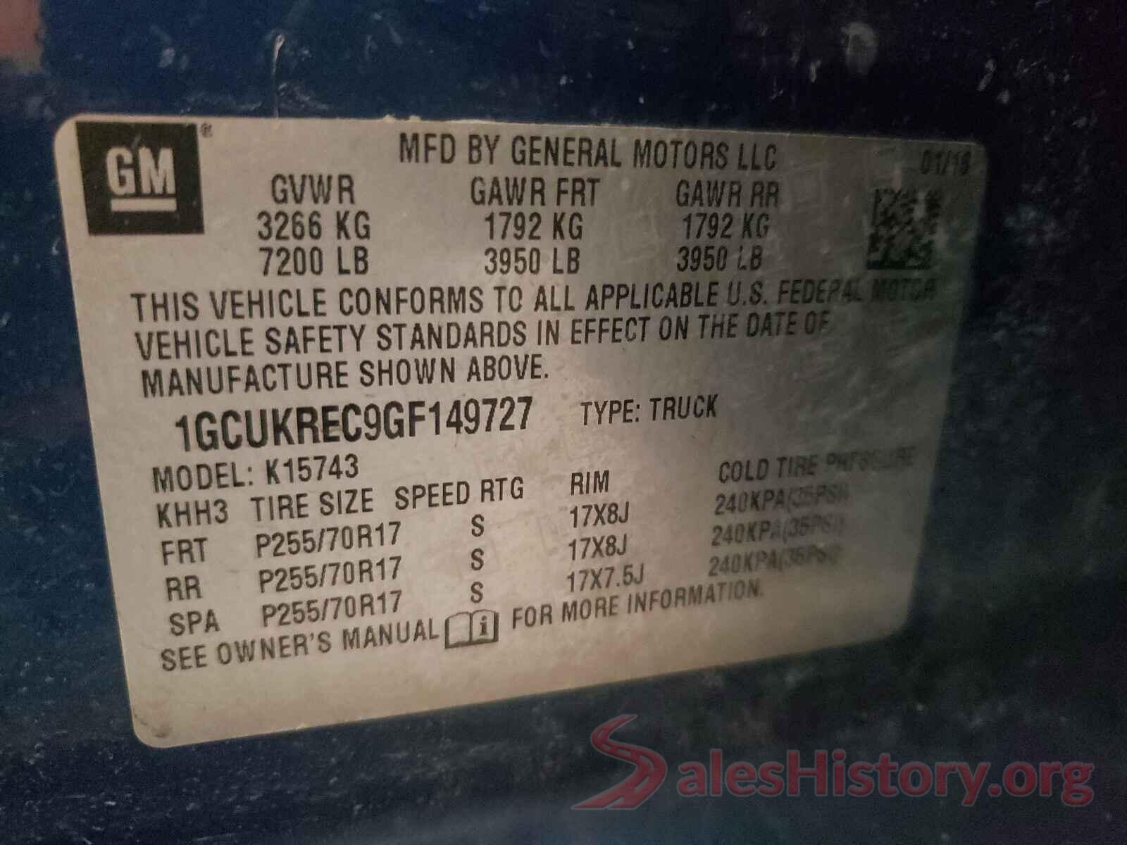 1GCUKREC9GF149727 2016 CHEVROLET SILVERADO