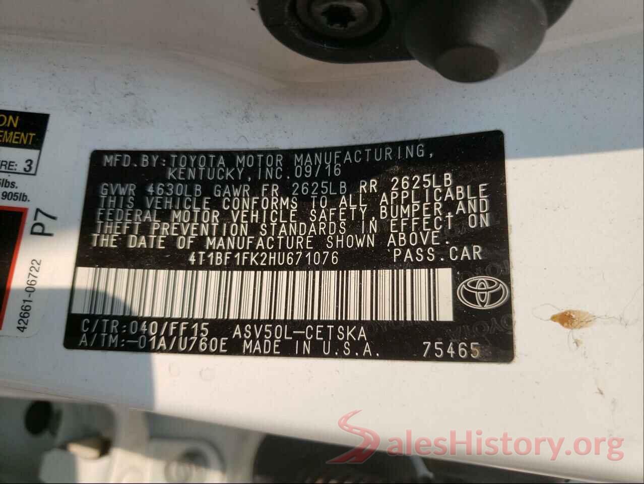 4T1BF1FK2HU671076 2017 TOYOTA CAMRY