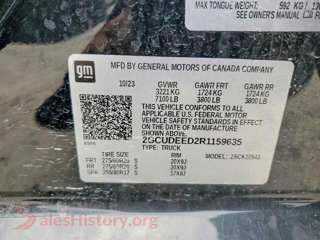 2024 CHEVROLET SILVERADO VIN 2GCUDEED2R1159635, wheel and tire