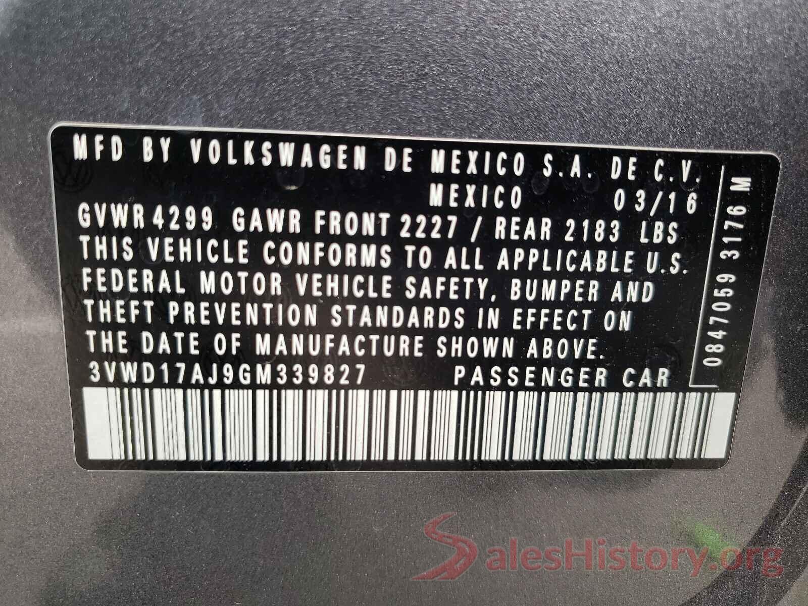 3VWD17AJ9GM339827 2016 VOLKSWAGEN JETTA