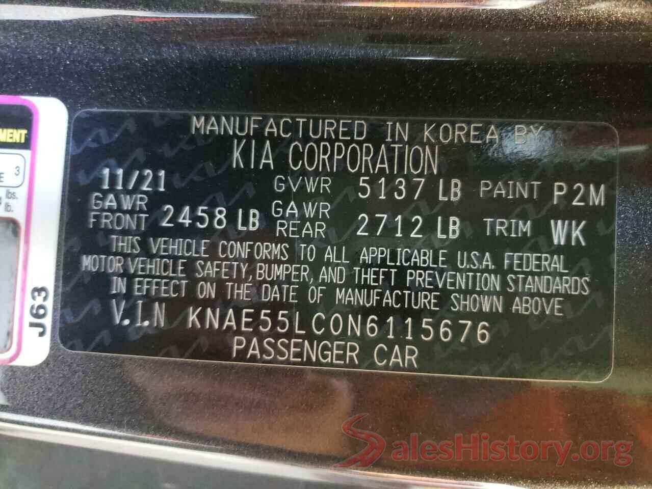 KNAE55LC0N6115676 2022 KIA STINGER