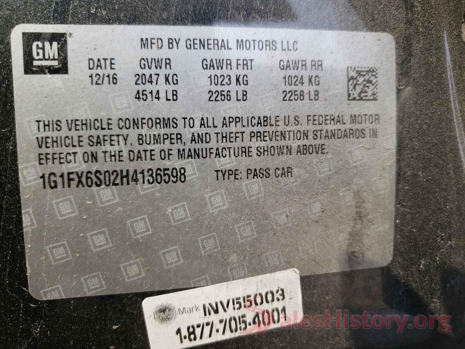 1G1FX6S02H4136598 2017 CHEVROLET BOLT