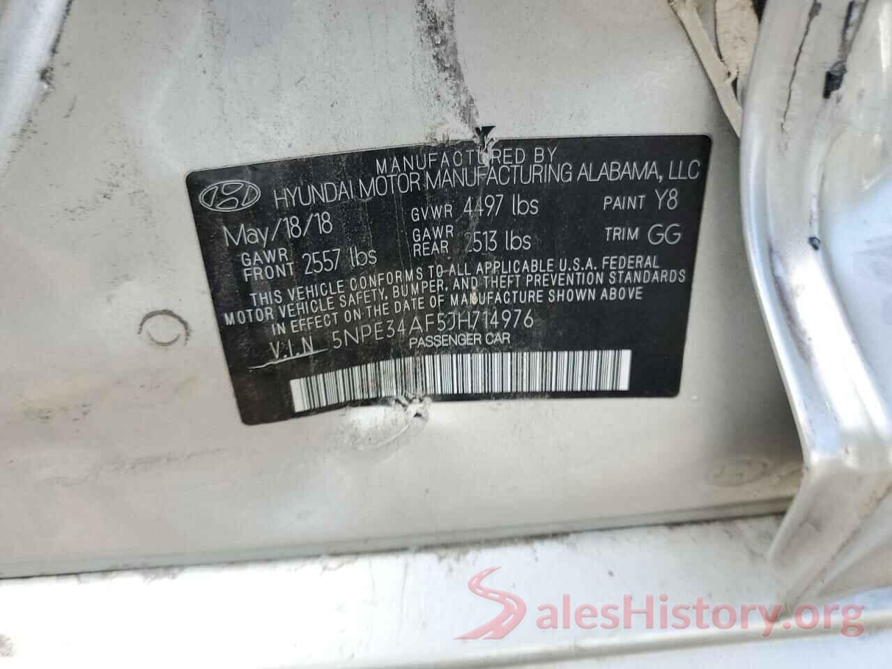 5NPE34AF5JH714976 2018 HYUNDAI SONATA