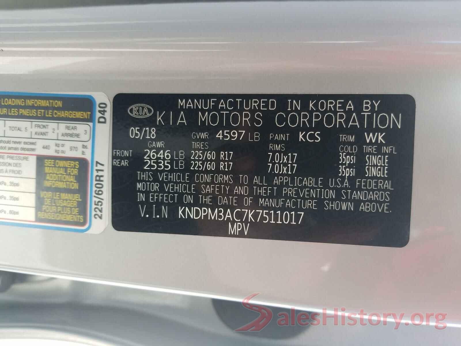 KNDPM3AC7K7511017 2019 KIA SPORTAGE