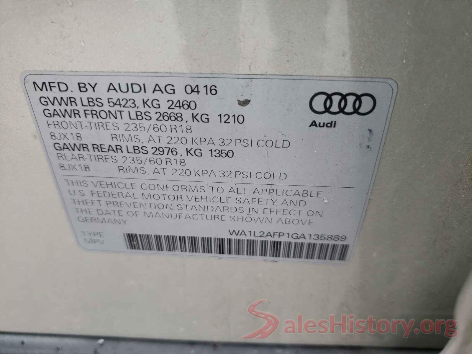 WA1L2AFP1GA135889 2016 AUDI Q5