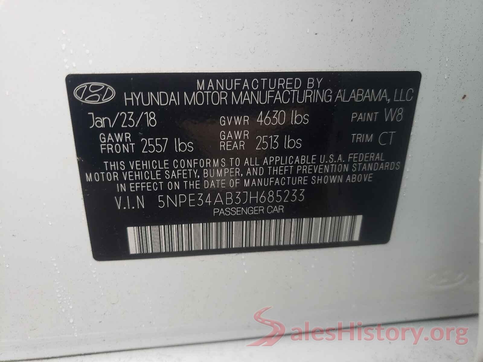 5NPE34AB3JH685233 2018 HYUNDAI SONATA