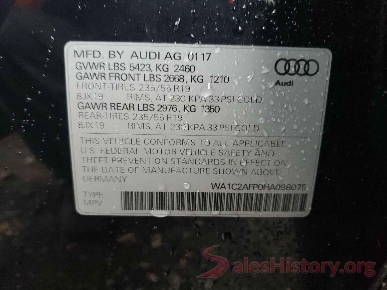 WA1C2AFP0HA098075 2017 AUDI Q5