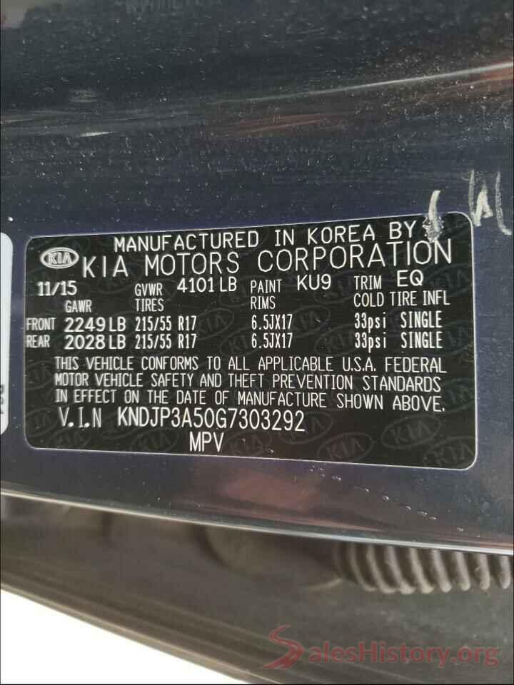 KNDJP3A50G7303292 2016 KIA SOUL