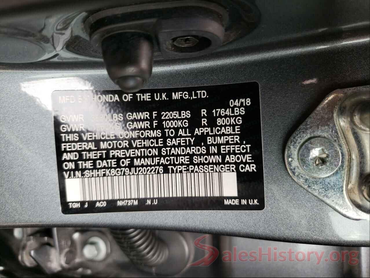 SHHFK8G79JU202276 2018 HONDA CIVIC