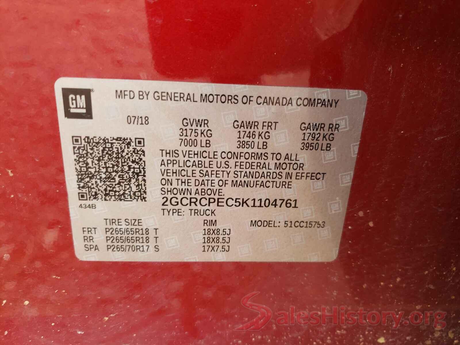 2GCRCPEC5K1104761 2019 CHEVROLET SILVERADO