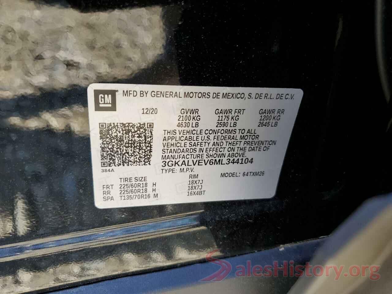 3GKALVEV6ML344104 2021 GMC TERRAIN