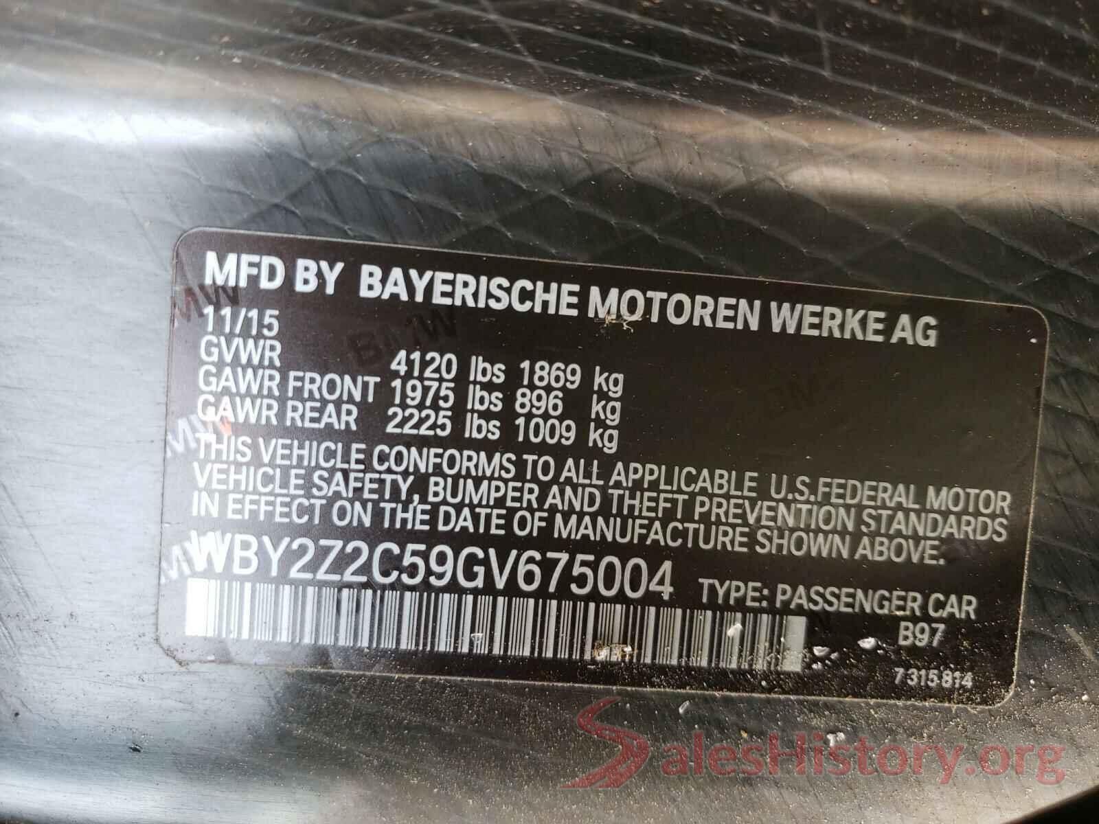 WBY2Z2C59GV675004 2016 BMW I SERIES