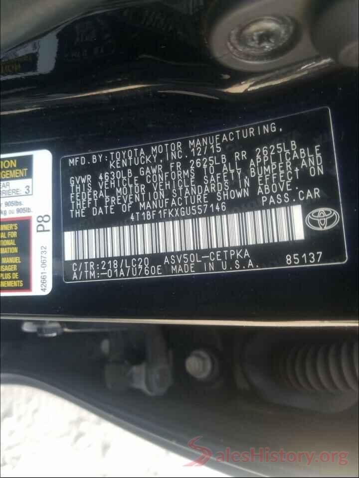 4T1BF1FKXGU557146 2016 TOYOTA CAMRY