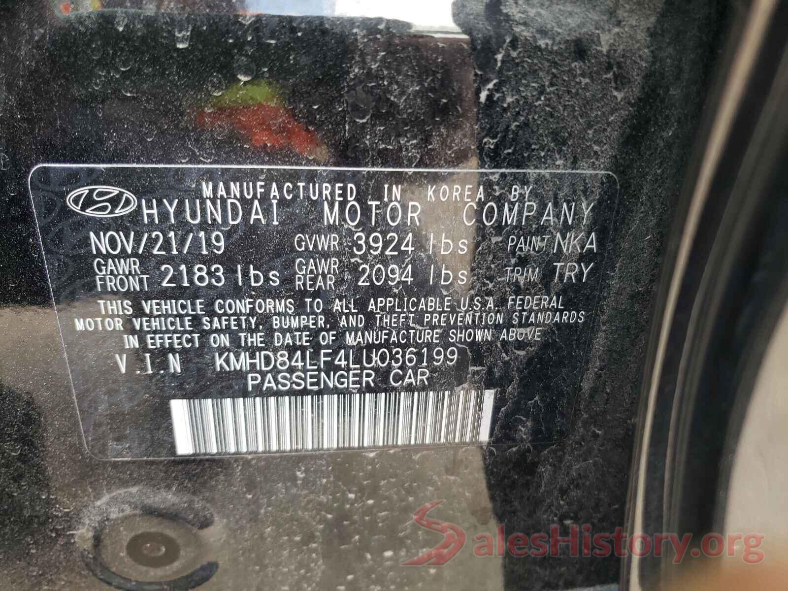 KMHD84LF4LU036199 2020 HYUNDAI ELANTRA