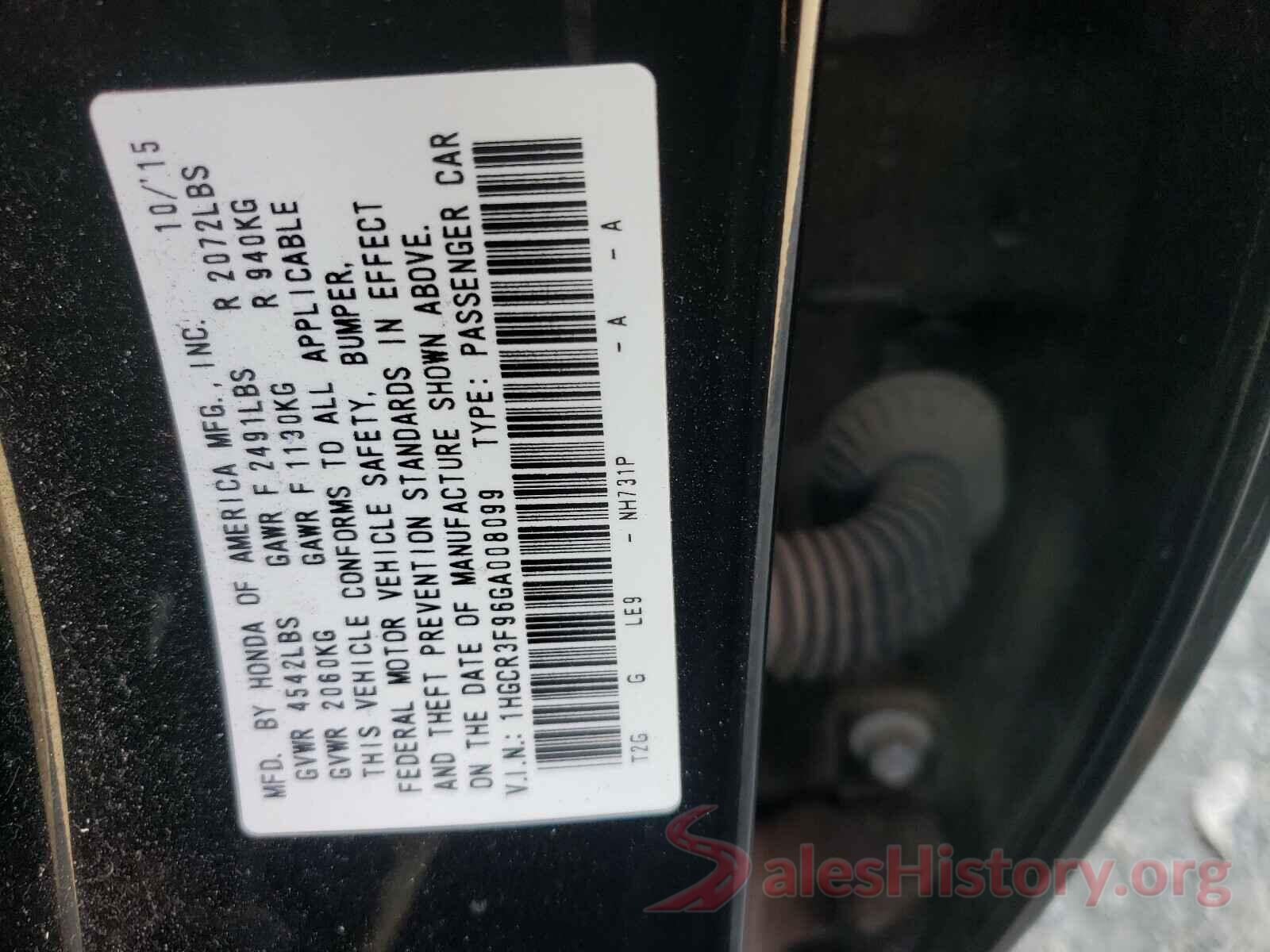 1HGCR3F96GA008099 2016 HONDA ACCORD