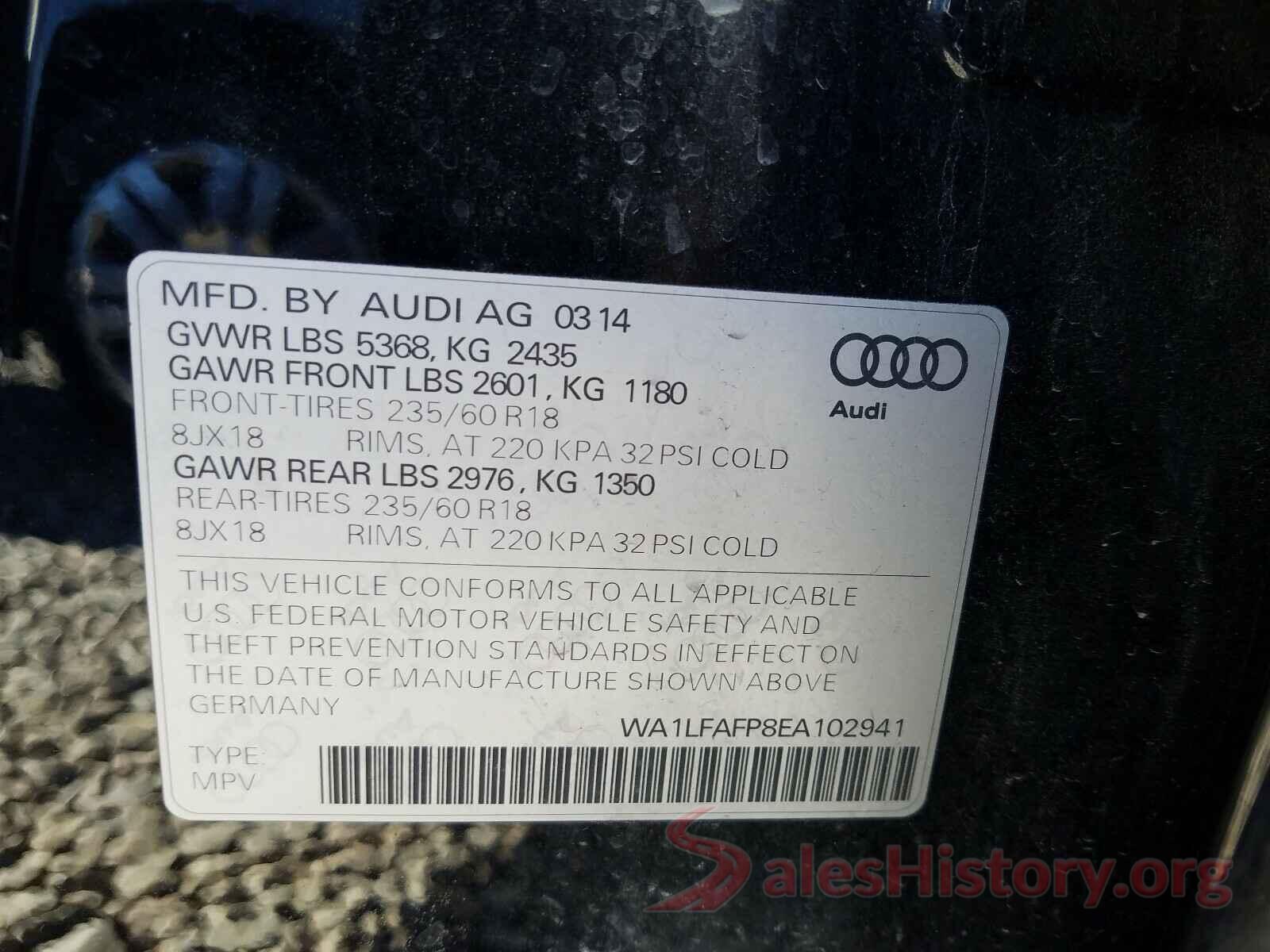 WA1LFAFP8EA102941 2014 AUDI Q5