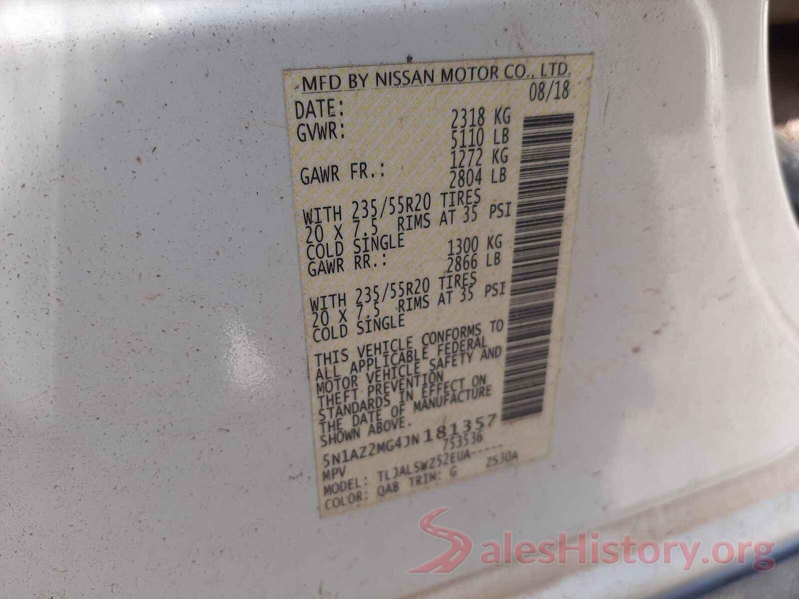 5N1AZ2MG4JN181357 2018 NISSAN MURANO