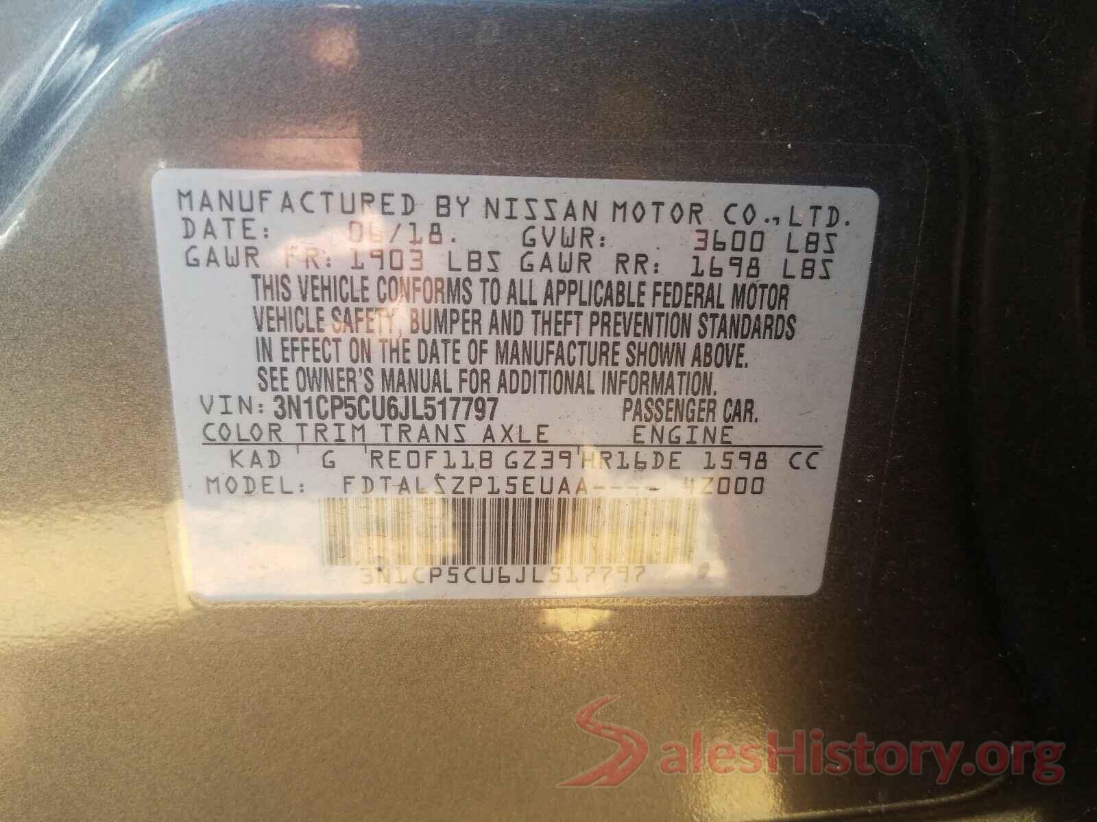 3N1CP5CU6JL517797 2018 NISSAN KICKS