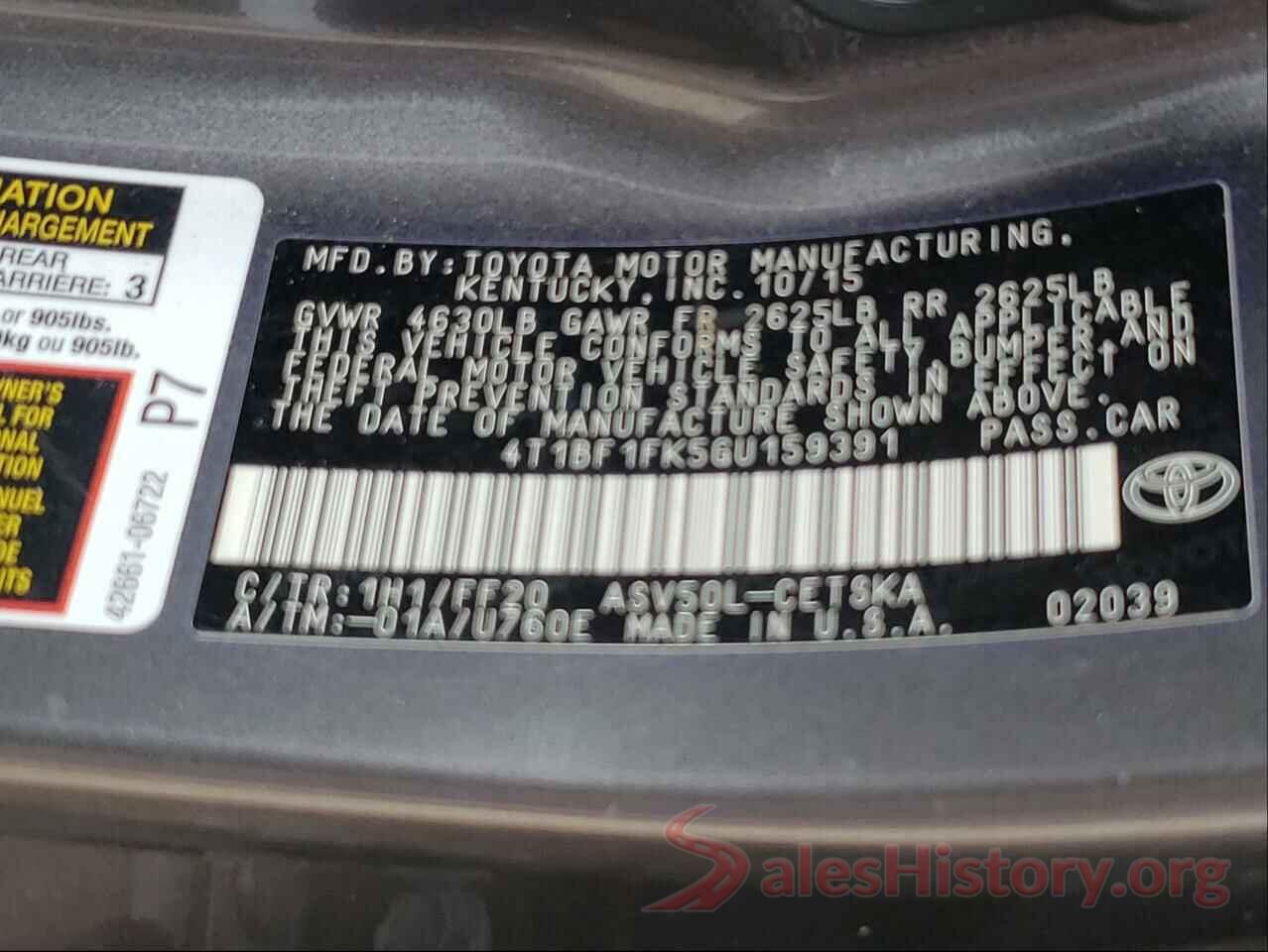 4T1BF1FK5GU159391 2016 TOYOTA CAMRY