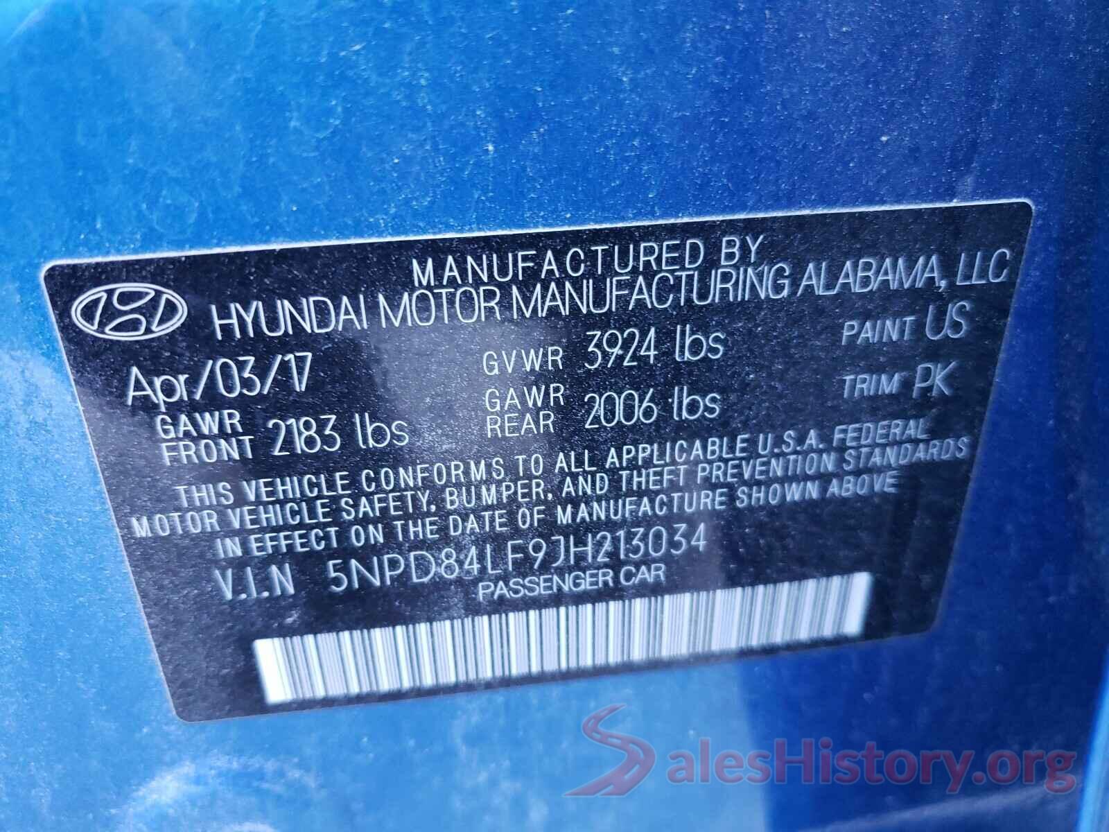 5NPD84LF9JH213034 2018 HYUNDAI ELANTRA