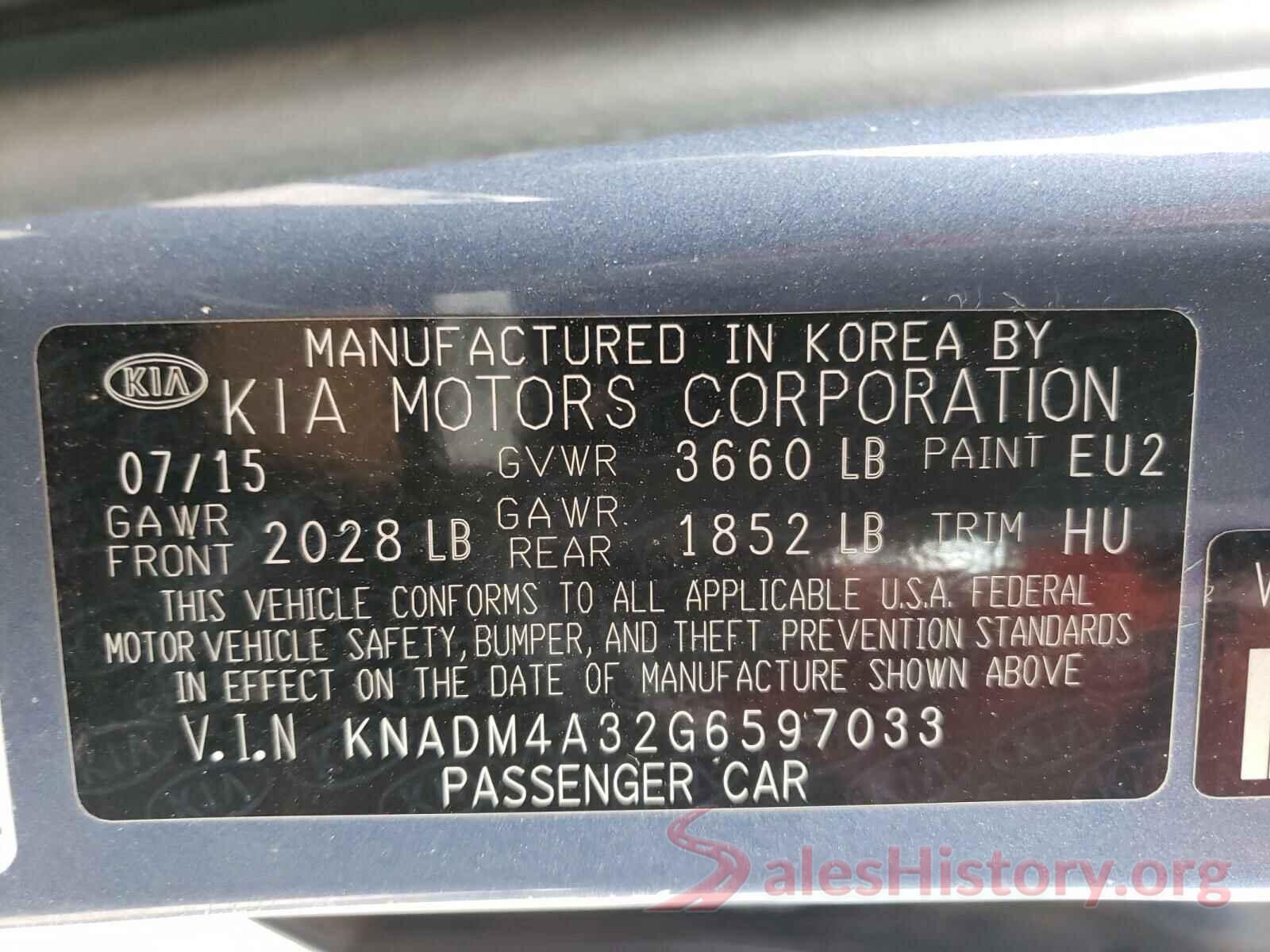 KNADM4A32G6597033 2016 KIA RIO