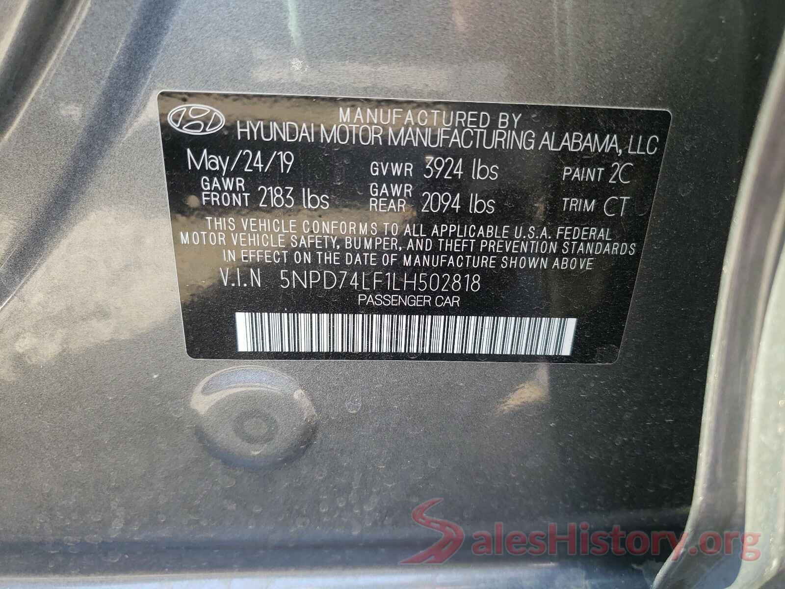 5NPD74LF1LH502818 2020 HYUNDAI ELANTRA