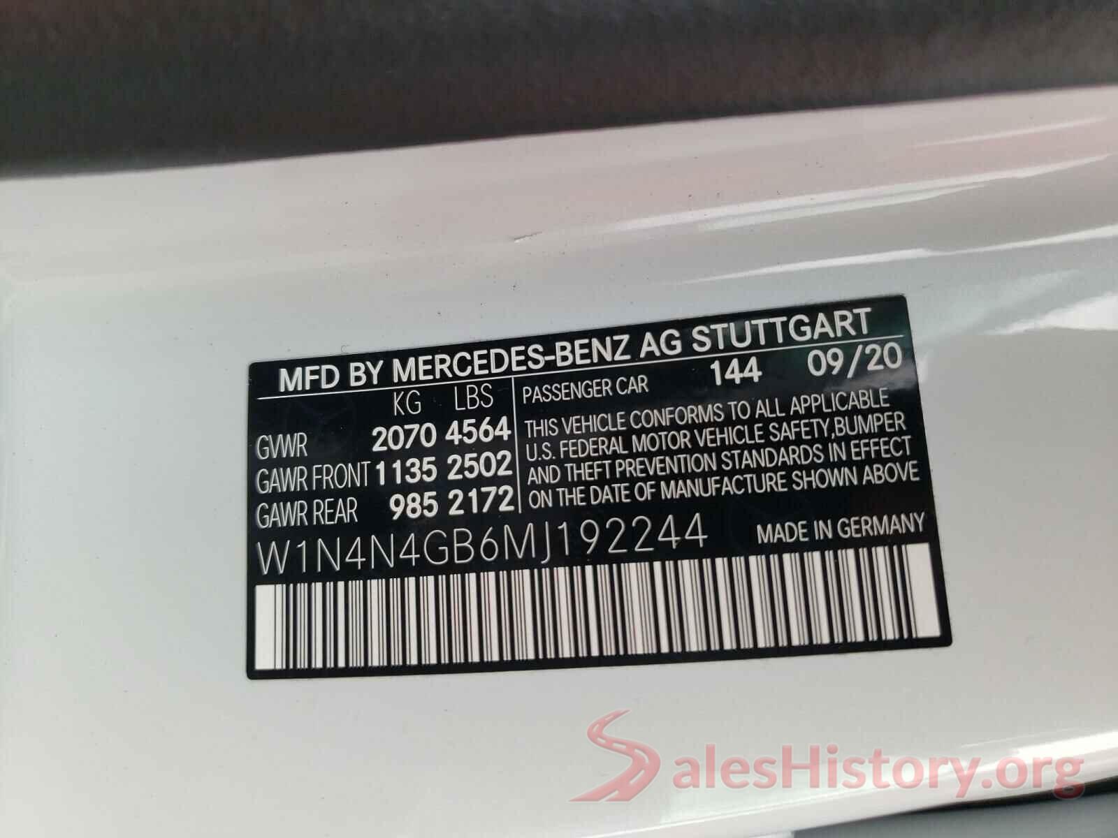 W1N4N4GB6MJ192244 2021 MERCEDES-BENZ GLA-CLASS