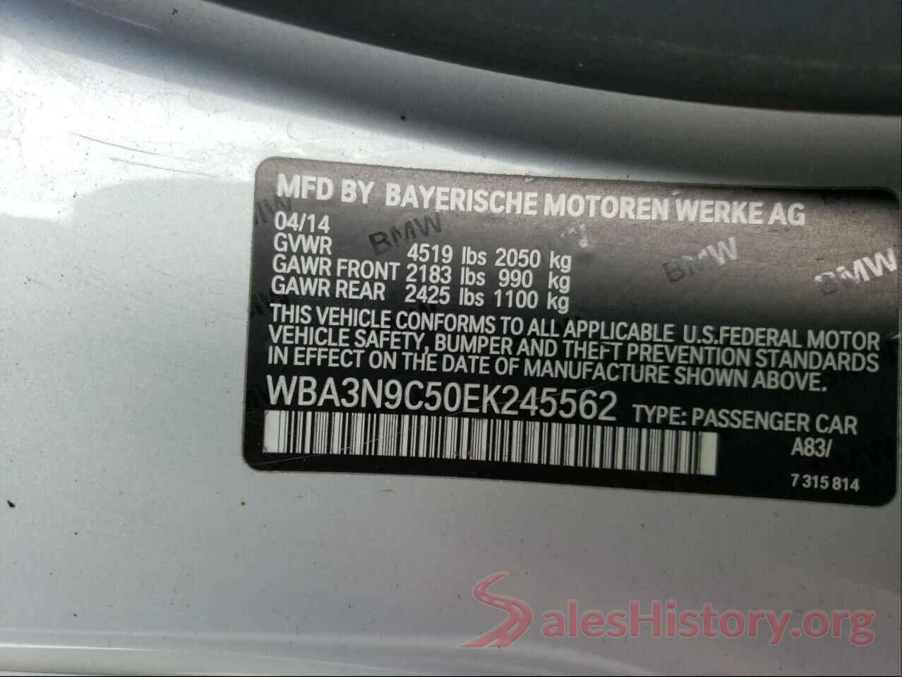 WBA3N9C50EK245562 2014 BMW 4 SERIES