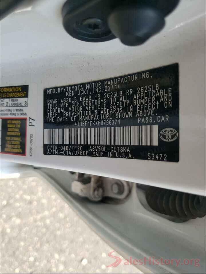 4T1BF1FKXEU796371 2014 TOYOTA CAMRY