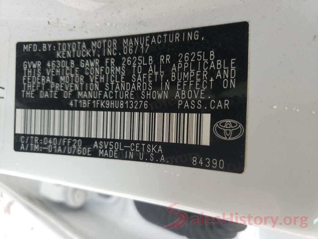 4T1BF1FK9HU813276 2017 TOYOTA CAMRY