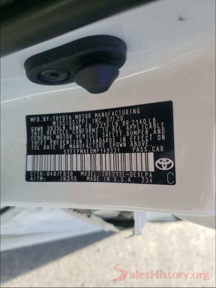 5YFEPMAE0MP149331 2021 TOYOTA COROLLA