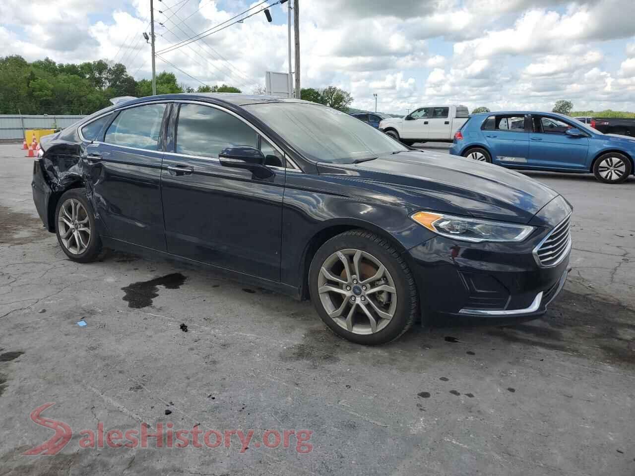 2019 FORD FUSION VIN 3FA6P0CD2KR147322, rear 3/4 view