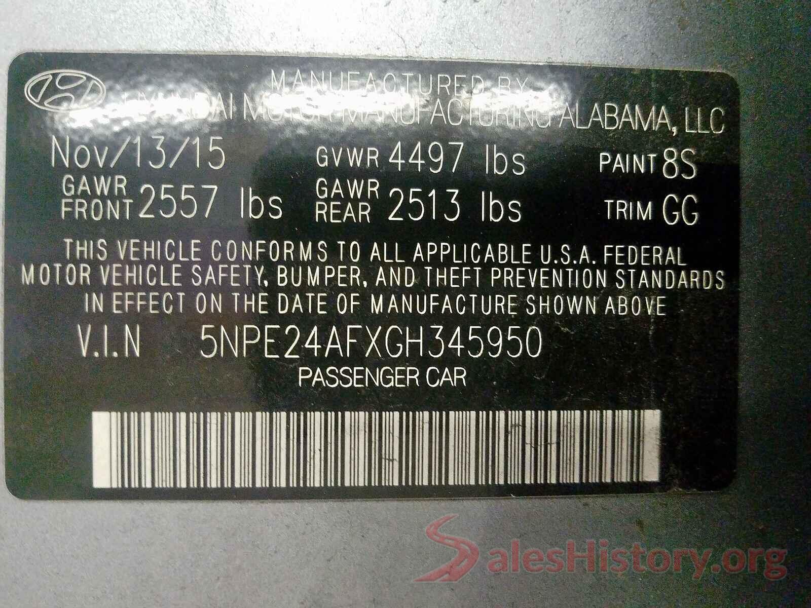 5NPE24AFXGH345950 2016 HYUNDAI SONATA