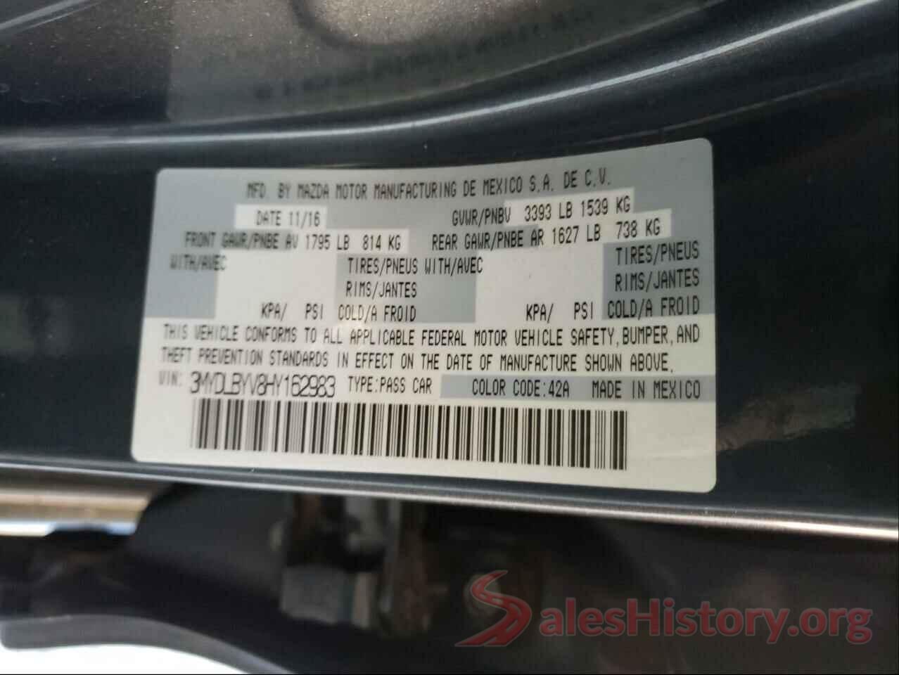 3MYDLBYV8HY162983 2017 TOYOTA YARIS