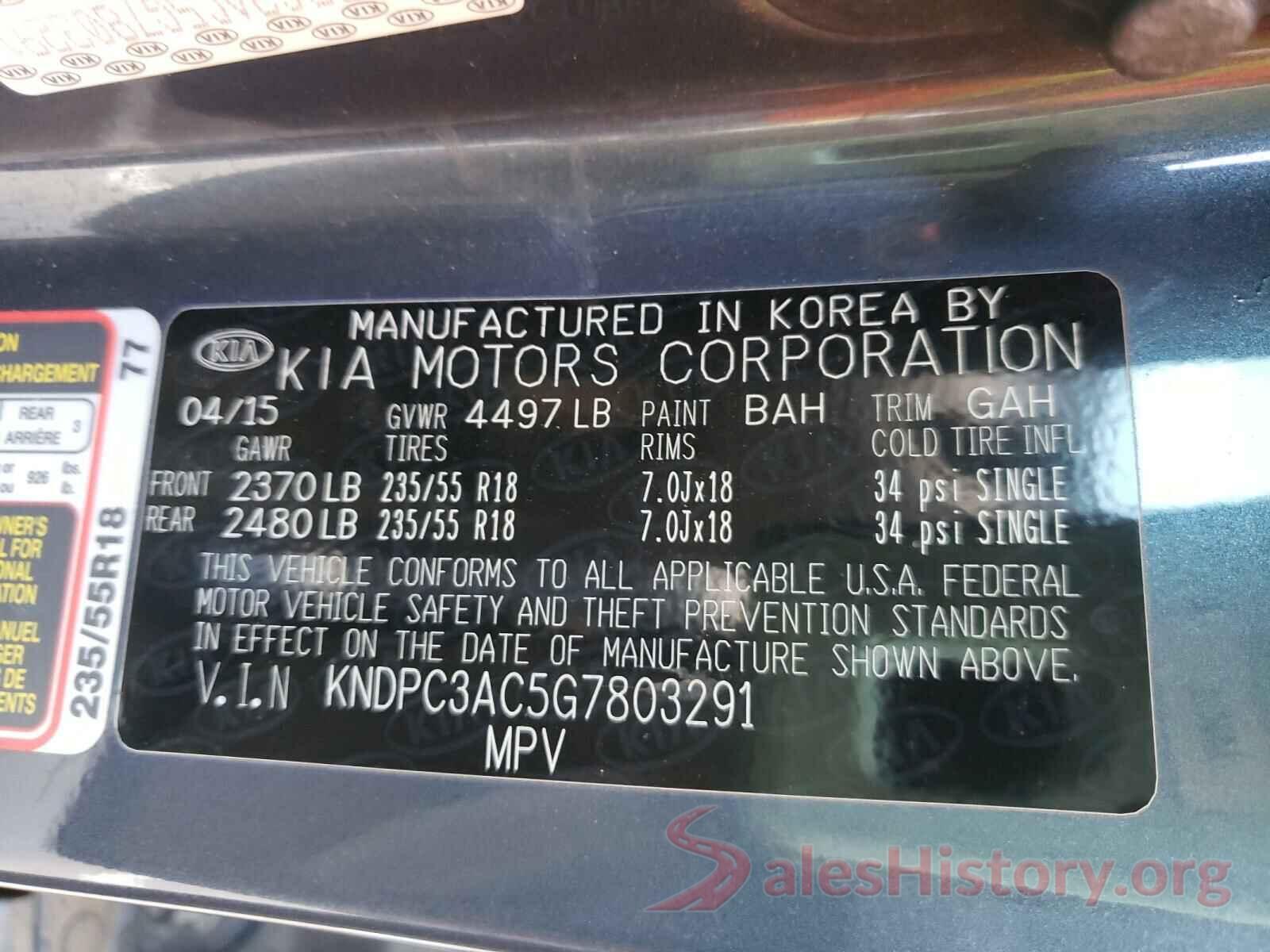 KNDPC3AC5G7803291 2016 KIA SPORTAGE