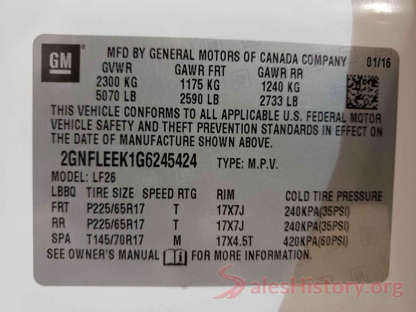 2GNFLEEK1G6245424 2016 CHEVROLET EQUINOX