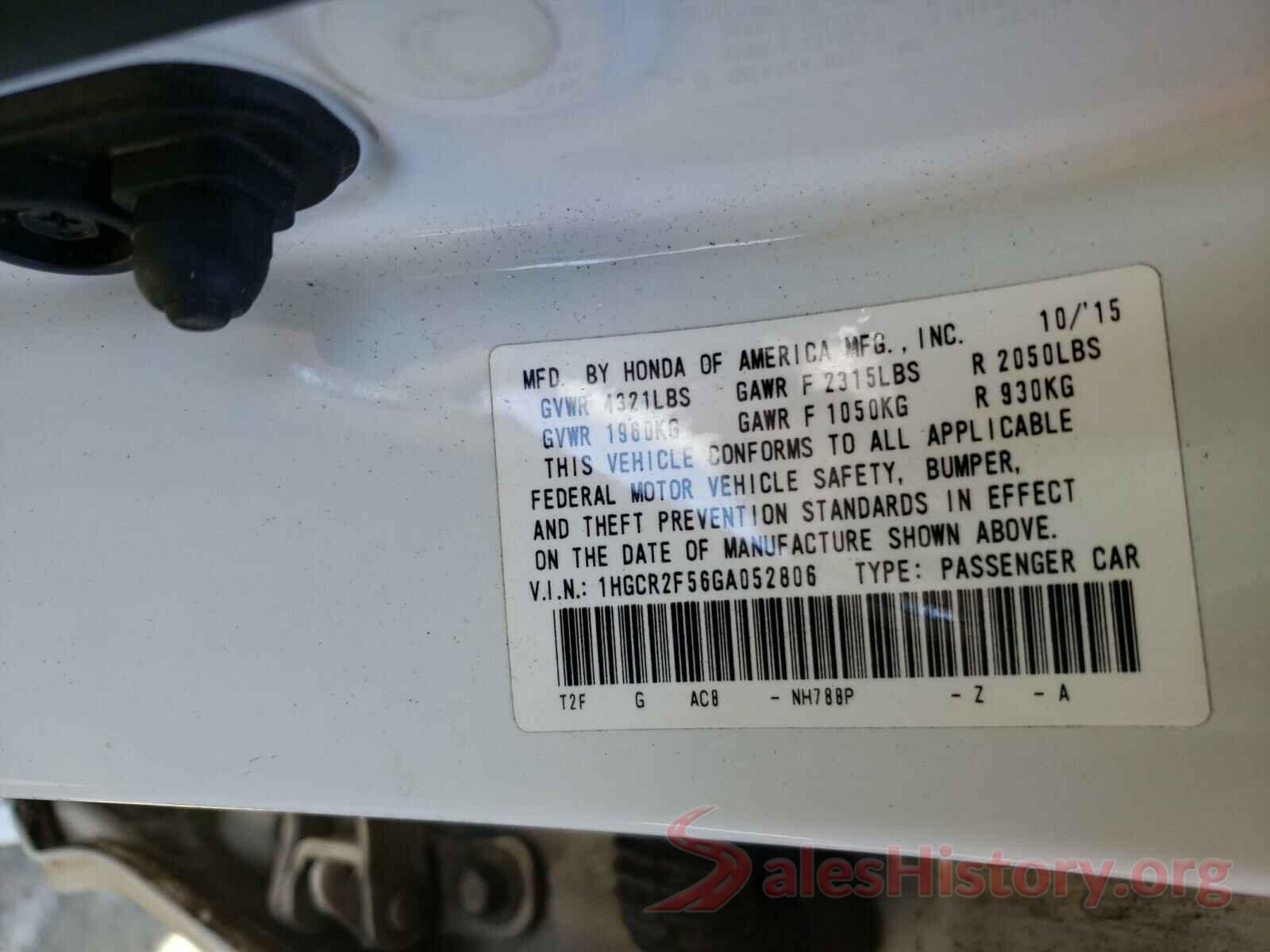 1HGCR2F56GA052806 2016 HONDA ACCORD