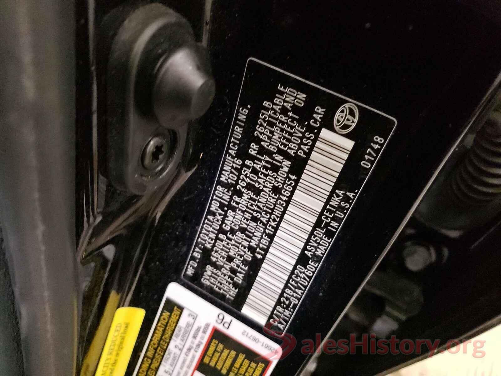 4T1BF1FK2HU346654 2017 TOYOTA CAMRY