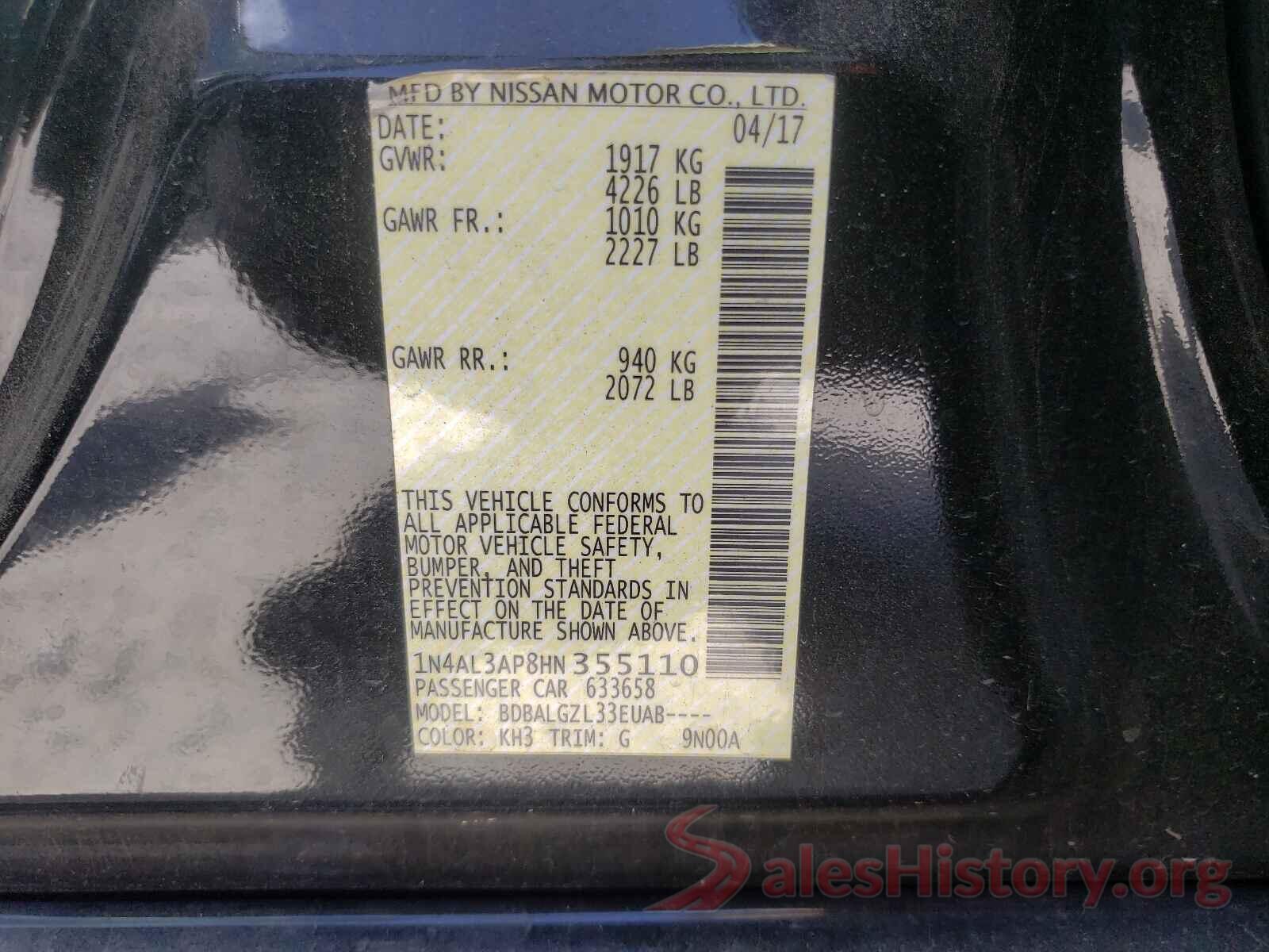 1N4AL3AP8HN355110 2017 NISSAN ALTIMA