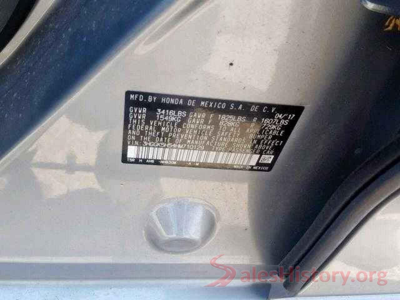 3HGGK5H54HM710129 2017 HONDA FIT