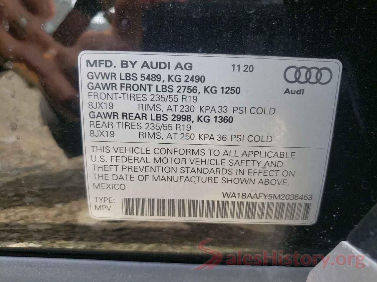 WA1BAAFY5M2035453 2021 AUDI Q5