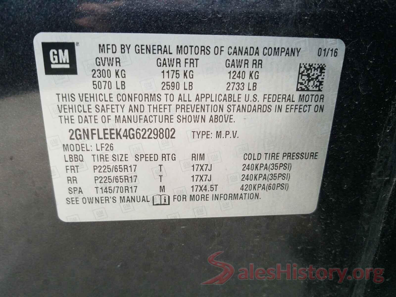 2GNFLEEK4G6229802 2016 CHEVROLET EQUINOX