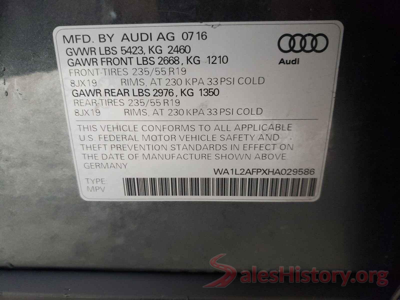 WA1L2AFPXHA029586 2017 AUDI Q5