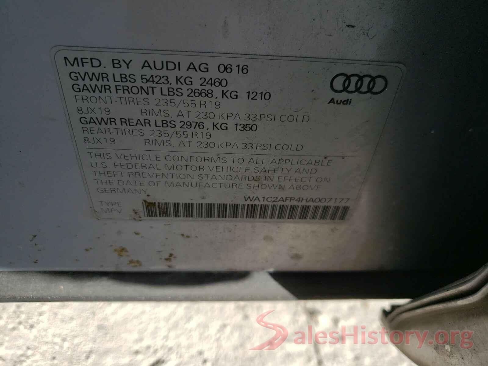 WA1C2AFP4HA007177 2017 AUDI Q5