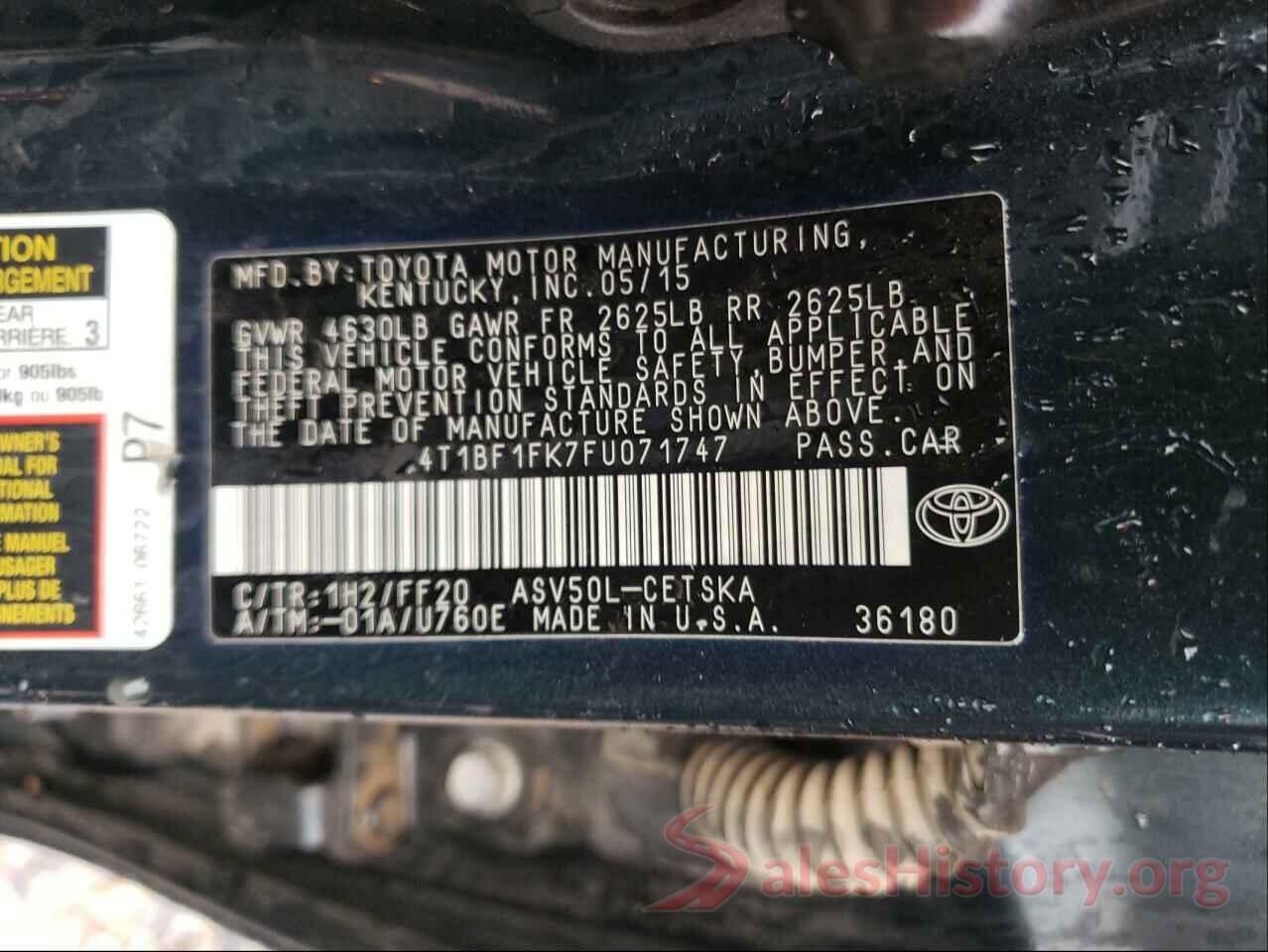 4T1BF1FK7FU071747 2015 TOYOTA CAMRY