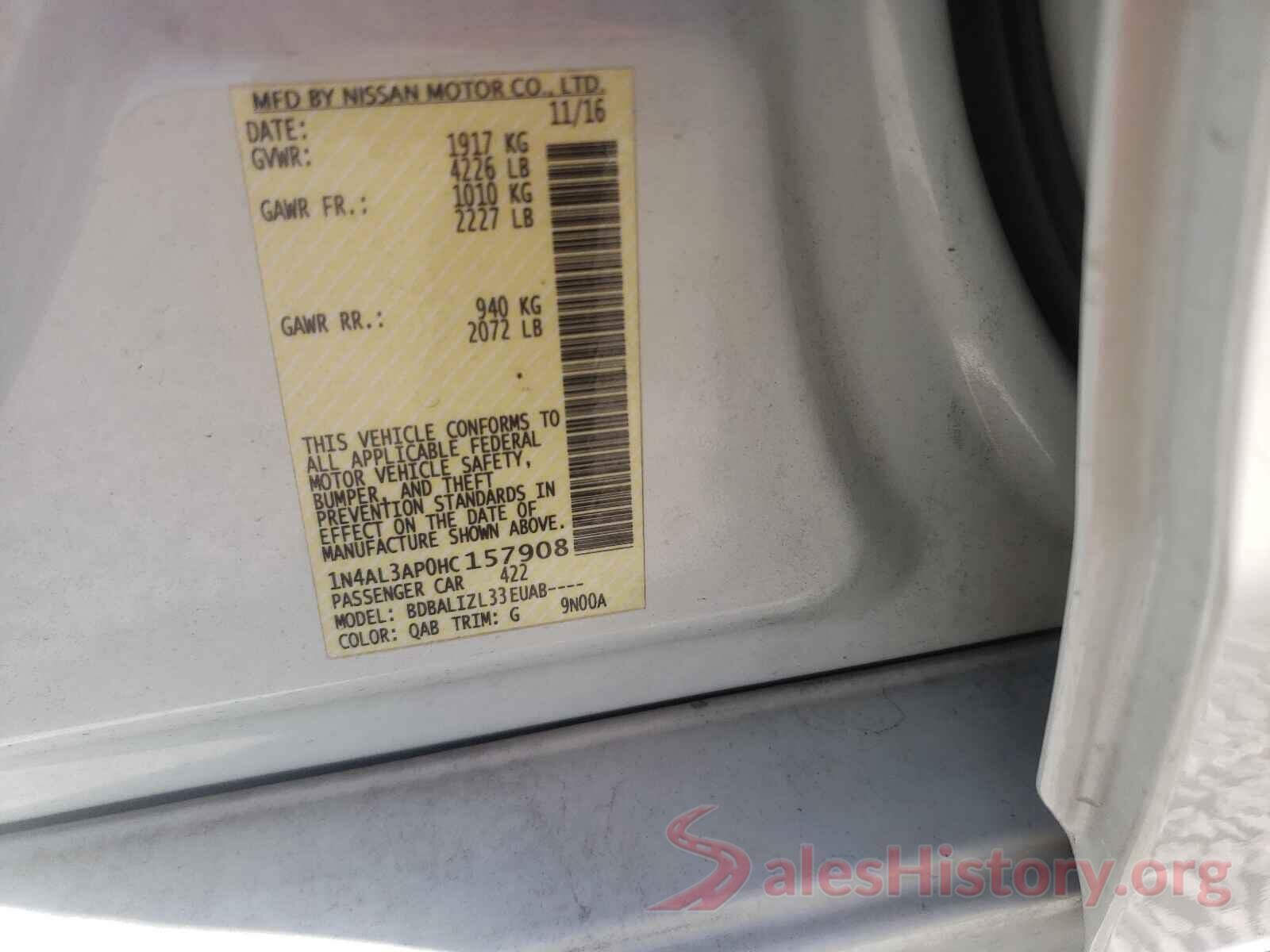 1N4AL3AP0HC157908 2017 NISSAN ALTIMA