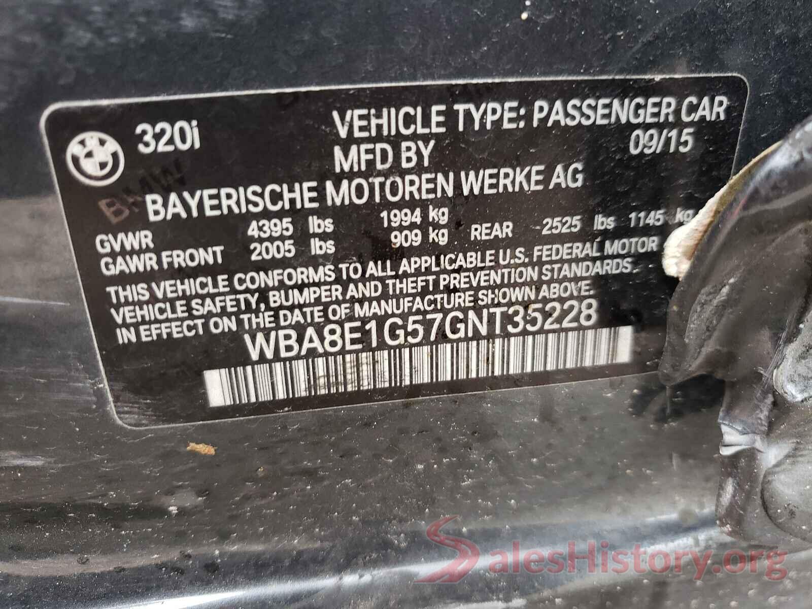 WBA8E1G57GNT35228 2016 BMW 3 SERIES