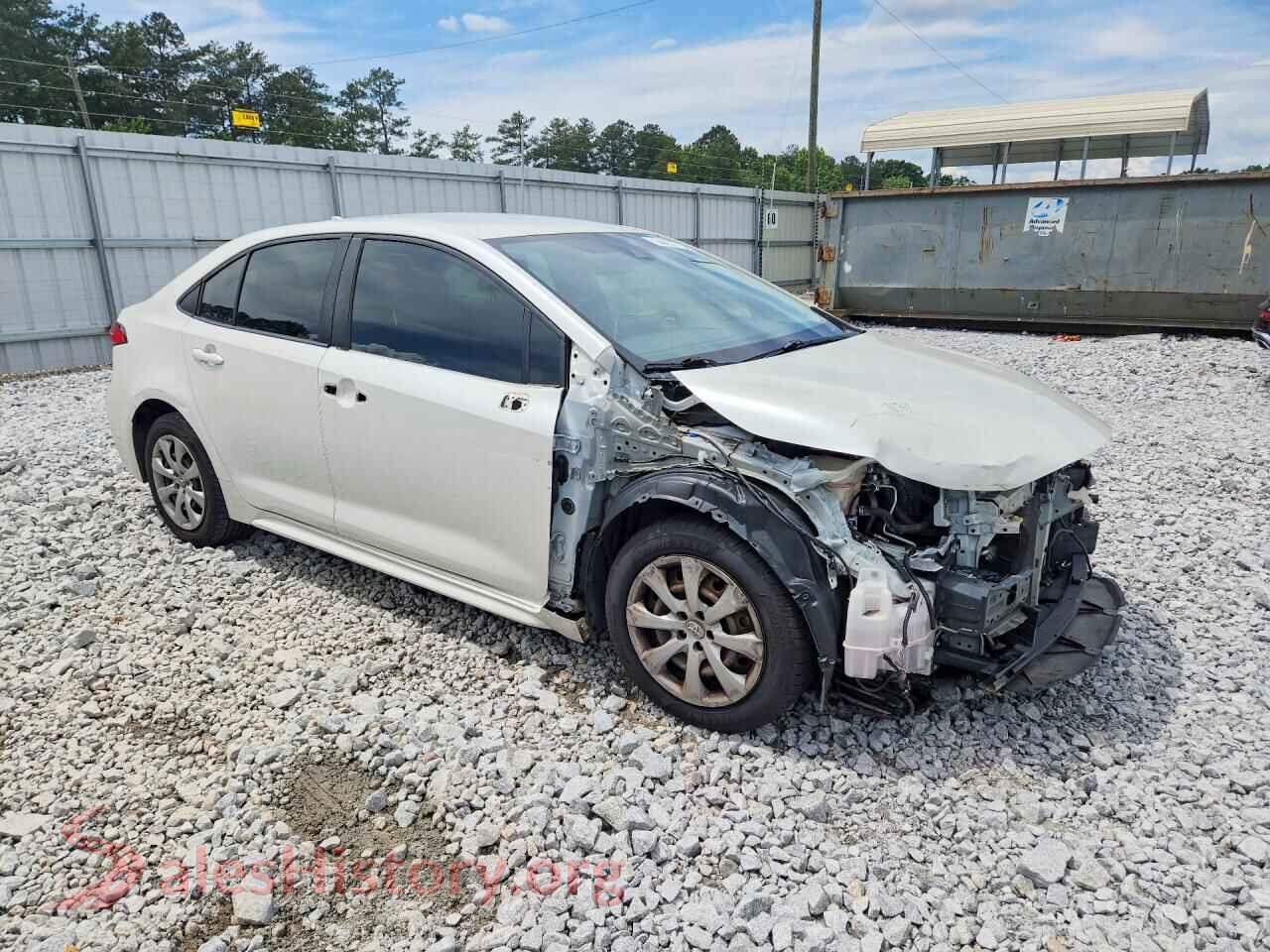 2020 TOYOTA COROLLA VIN JTDEPRAE0LJ080916, rear 3/4 view